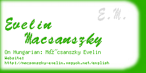 evelin macsanszky business card